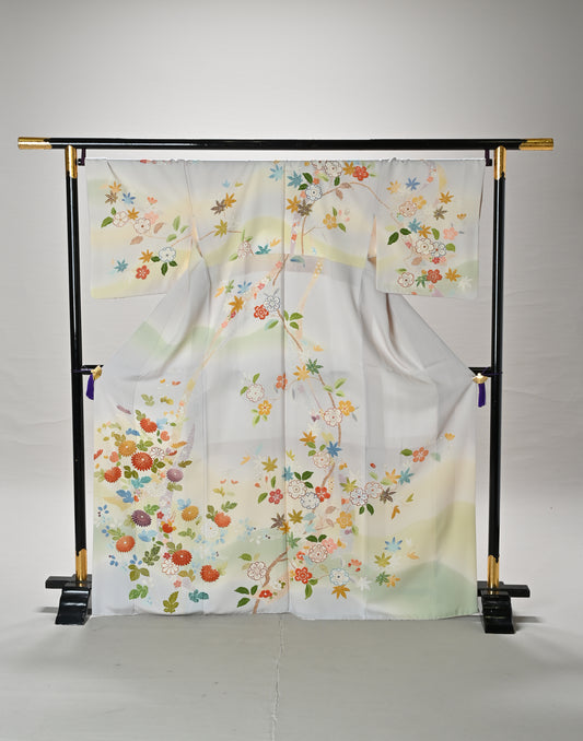 【訪問着】30-0190 グレー