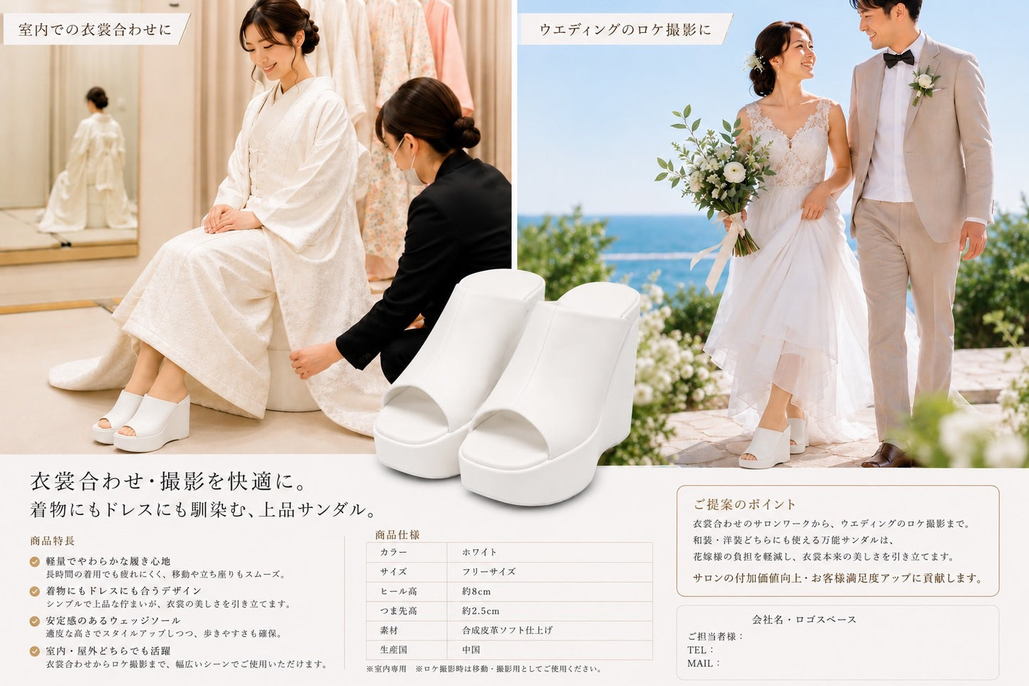 【サンダル】 試着用サンダル 白 421-0519