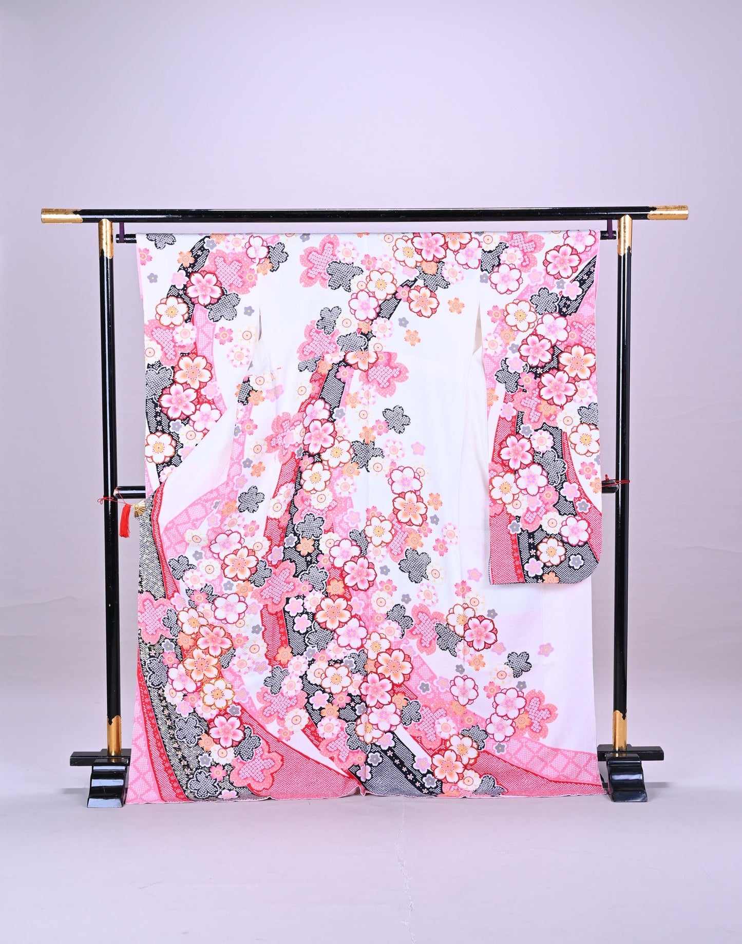 【振袖】 R3839 白 スモールサイズ